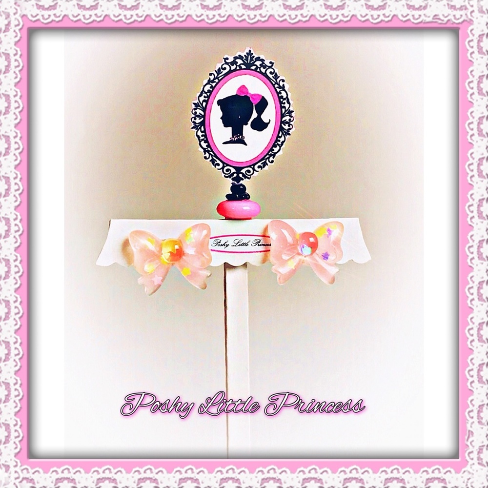 Pink Kawaii Bow Post Earrings